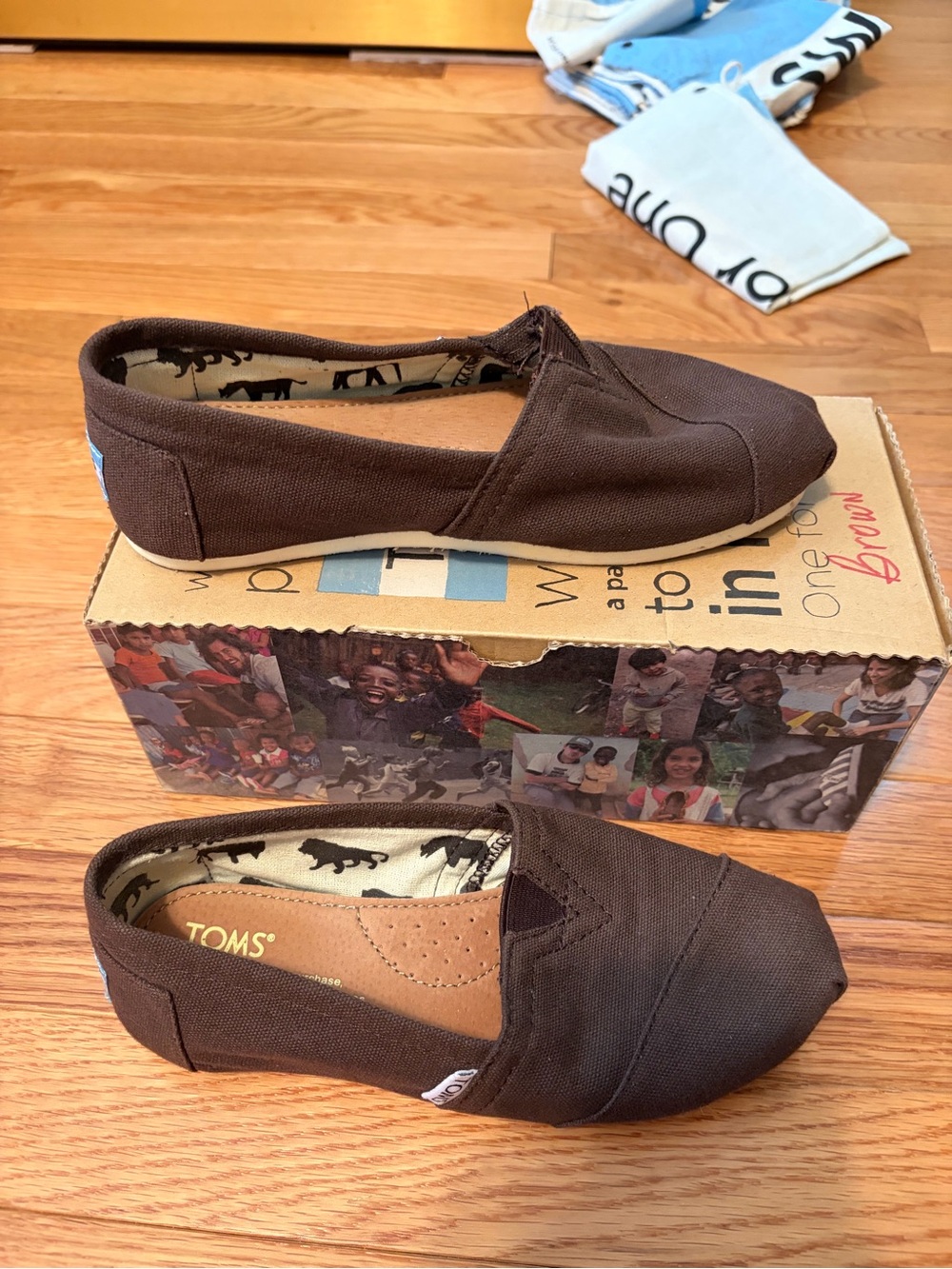 Toms Classic Canvas Slip-On Flats — Brown